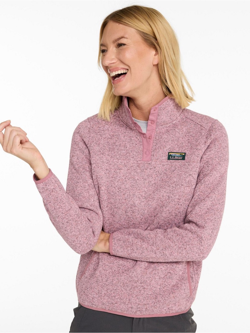NWOT Women's L.L.Bean Sweater Fleece Pullover Washed Orchid XL